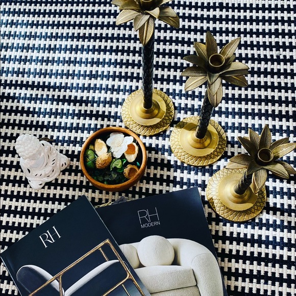 3 Graduated Height Brass Candle Stick Holders - Picture 9 of 12